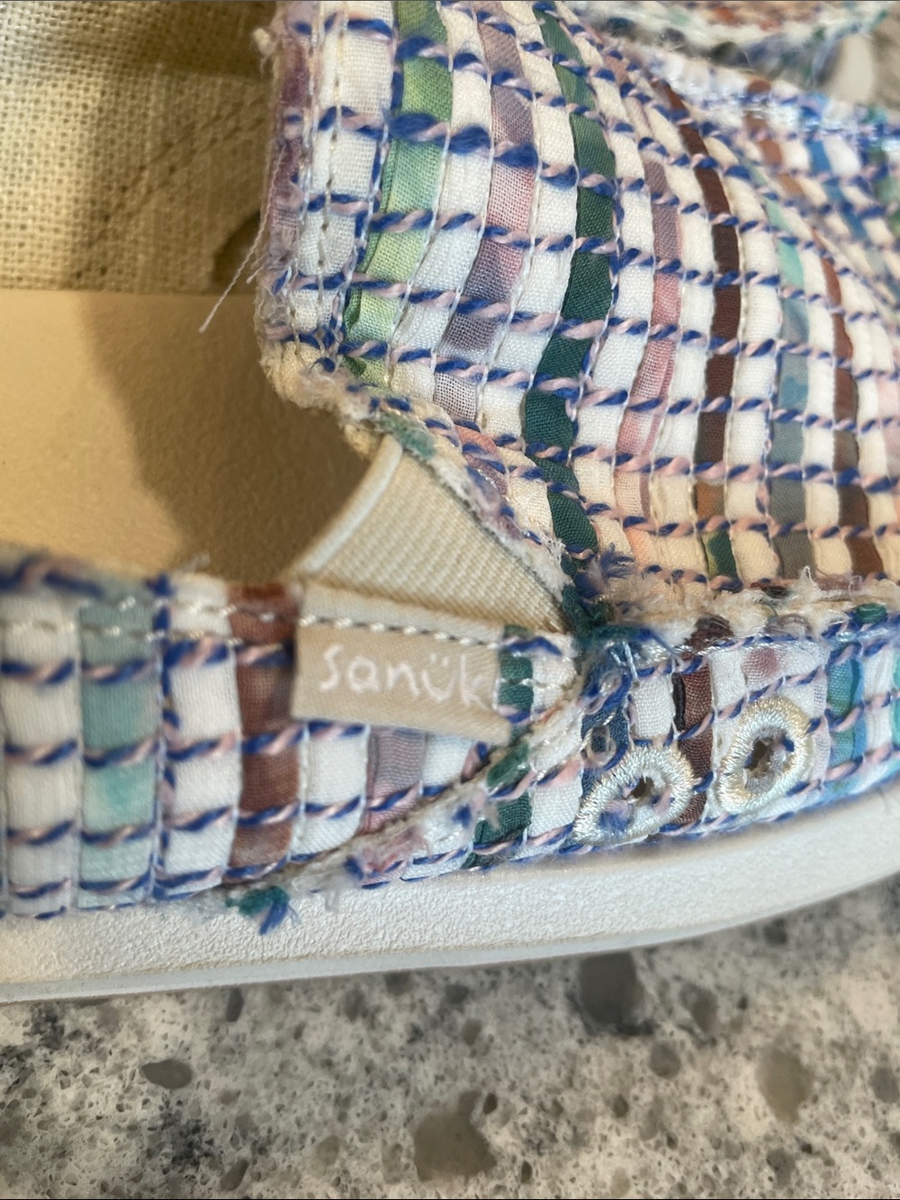Sanuk Women's Slip-On Casual Flats in Multicolor Tweed - Picture 5 of 8